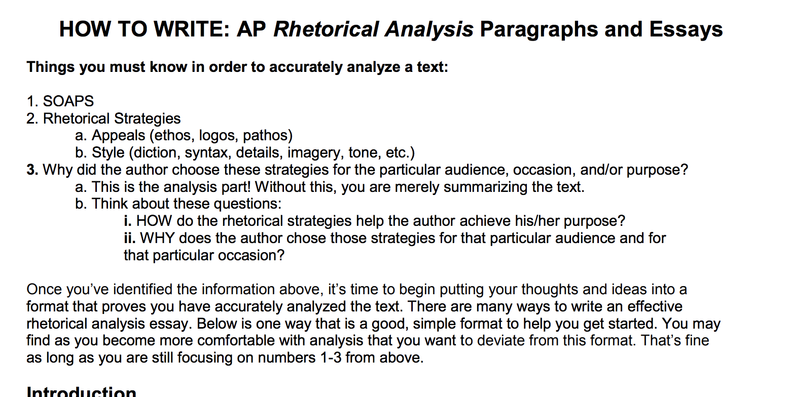 example of ap english rhetorical analysis essay